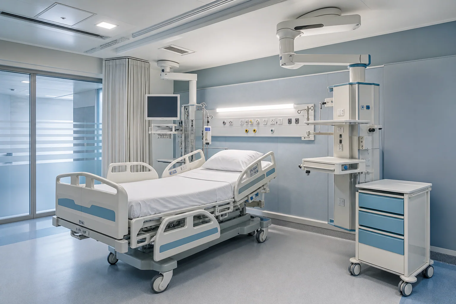 Concept visualization of ICU & Critical Care medical equipment application