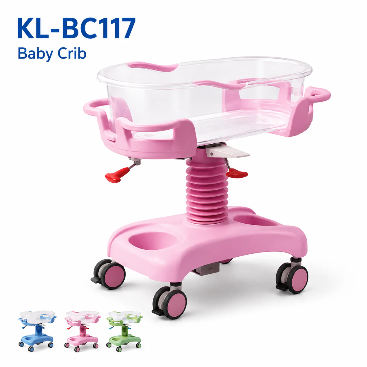 KL-BC117 KL-BC117 Baby Crib | Height-Adjustable Newborn Crib with Transparent Body