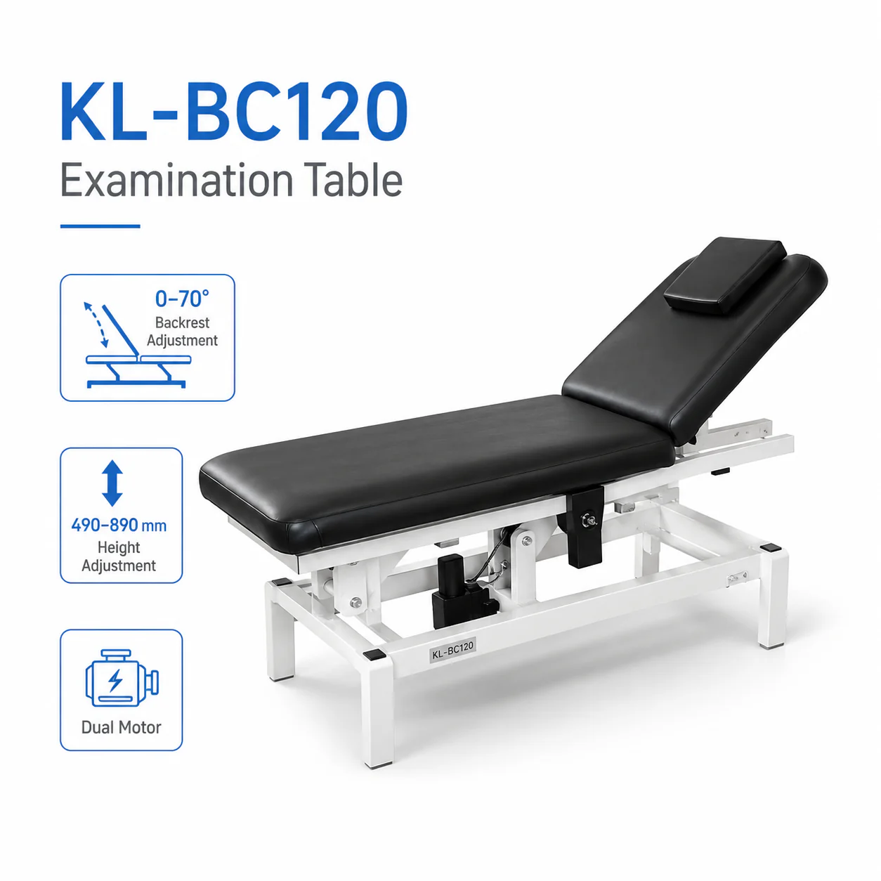 KL-BC120 KL-BC120 Electric Examination Table | Dual-Motor Height-Adjustable Medical Couch
