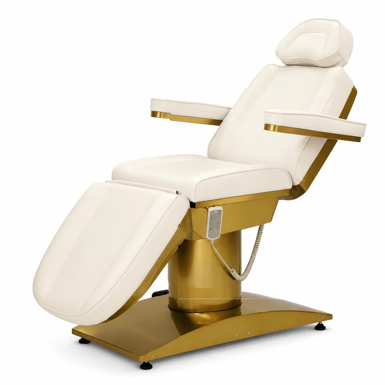 KL-BC128 KL-BC128 Electric Beauty Table | 360° Rotating Gold-Base Treatment Chair