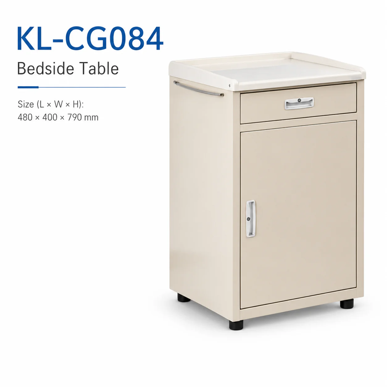 KL-CG084 KL-CG084 Bedside Table | Steel Hospital Cabinet with Raised Tray