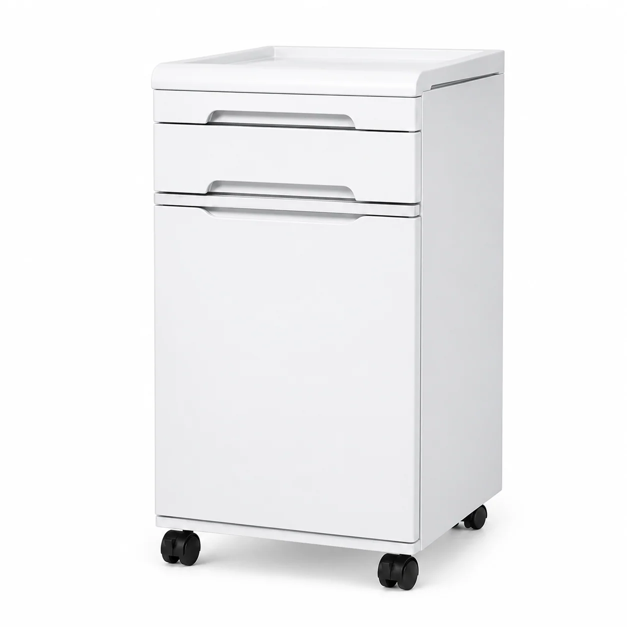 KL-CG085 KL-CG085 Bedside Table | Two-Drawer Steel Cabinet with Casters