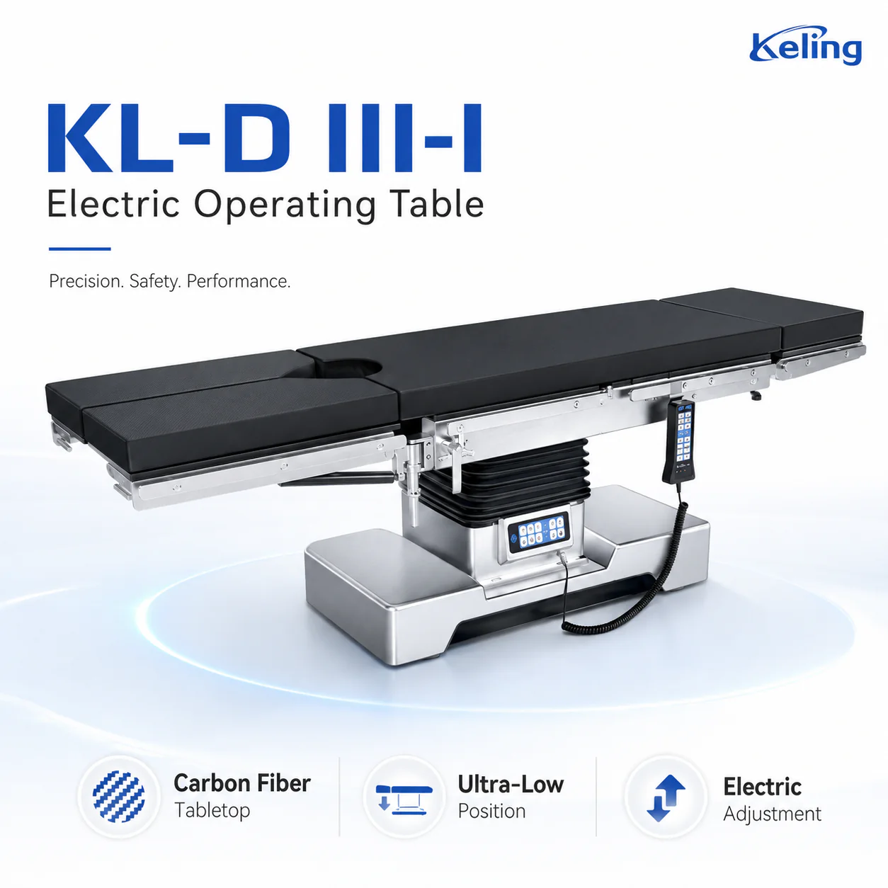 KL-D-III-I(NEW) KL-D-III-I(NEW) Electric Operating Table | Updated Carbon Fiber Electro-Hydraulic Surgical Table