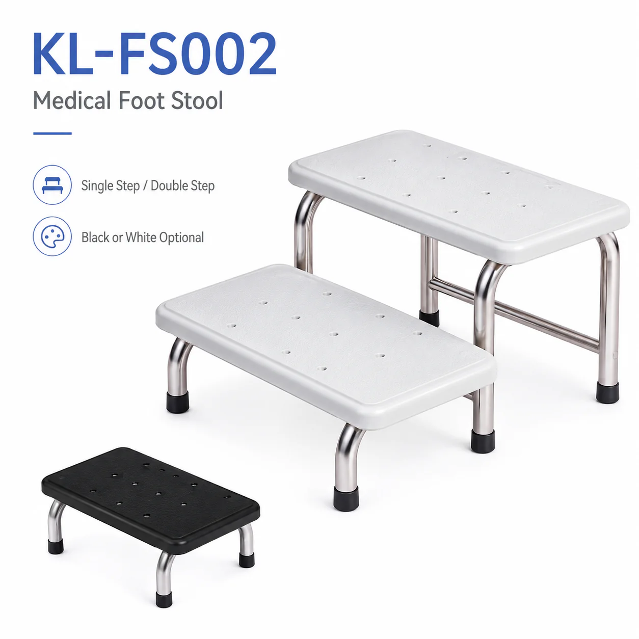 KL-FS002 KL-FS002 Medical Foot Stool | Single & Double Step Hospital Step Stool