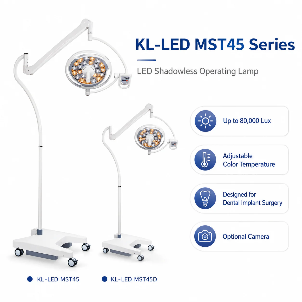 KL-LED-MST45 KL-LED-MST45 Mobile LED Dental & Minor Surgery Lamp | Anti-Curing, UV/Blue Light Filter