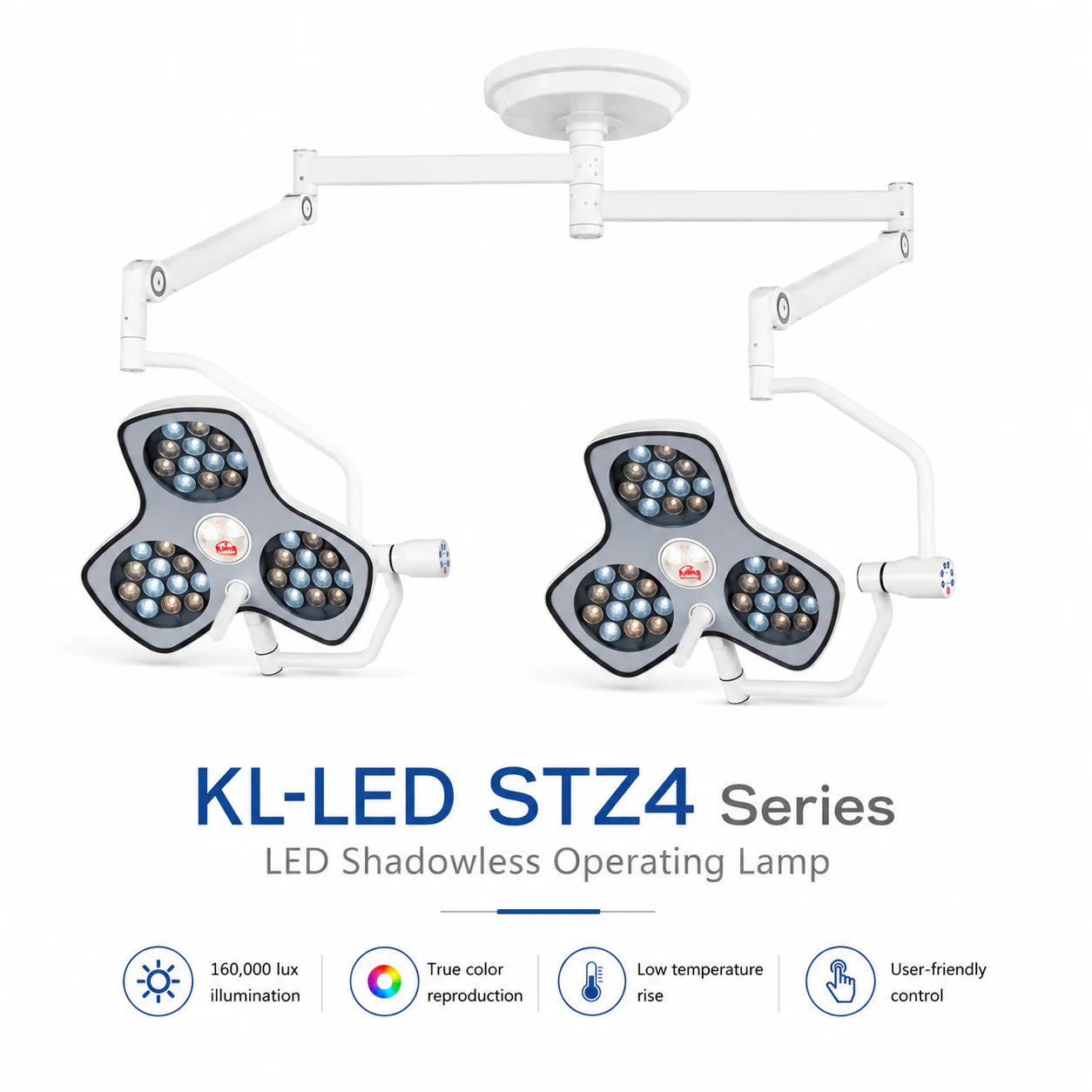 KL-LED-STZ4 KL-LED-STZ4 Ceiling-Mounted LED Shadowless Operating Lamp | Four-Petal Dome, True Color