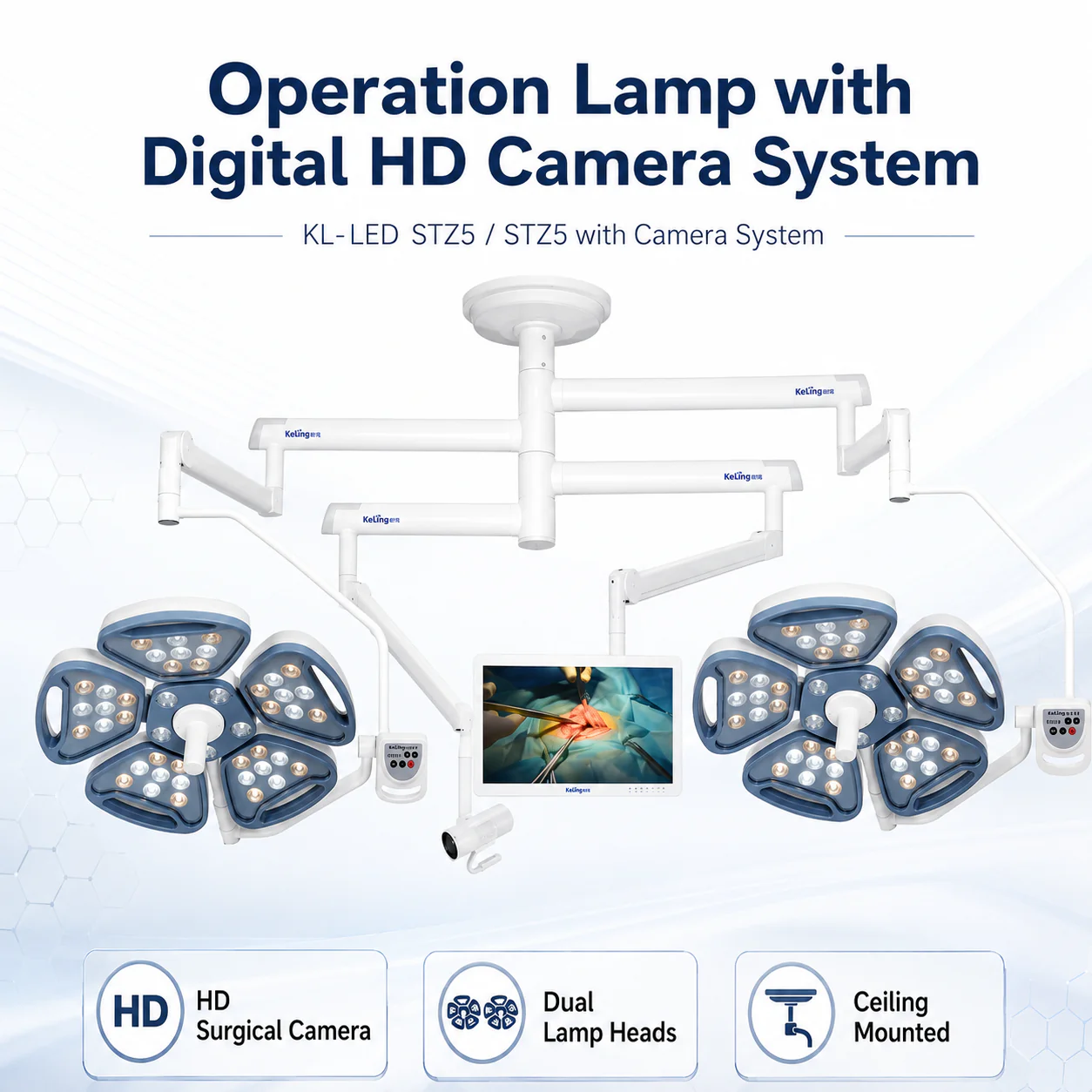 KL-LED-STZ5-Camera-System KL-LED-STZ5 Camera System | LED Surgical Light with HD Camera