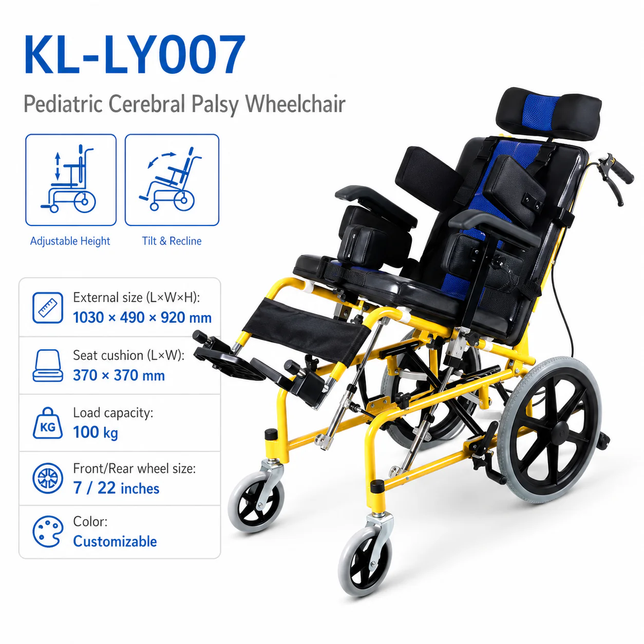 KL-LY007 KL-LY007 Pediatric Cerebral Palsy Wheelchair | CP Positioning Chair