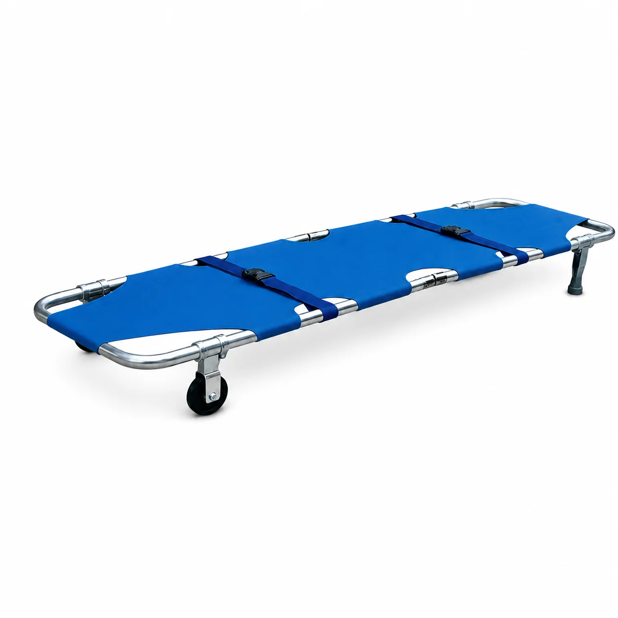 KL-MS003 KL-MS003 Foldable Stretcher | Wheeled Blue Aluminium Stretcher