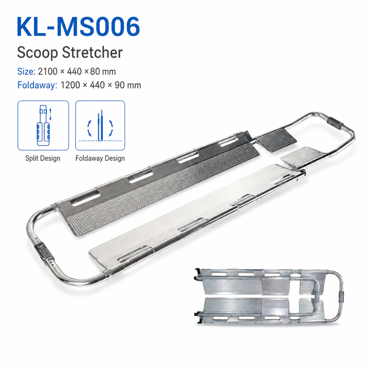 KL-MS006 KL-MS006 Scoop Stretcher | Split Aluminum Scoop Stretcher