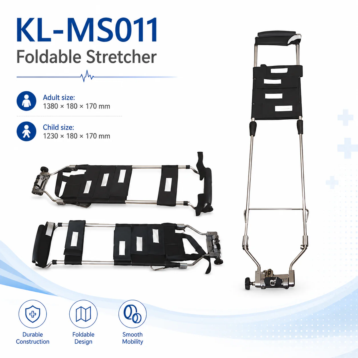 KL-MS011 KL-MS011 Foldable Stretcher | Dual-Size Adult & Child Stretcher