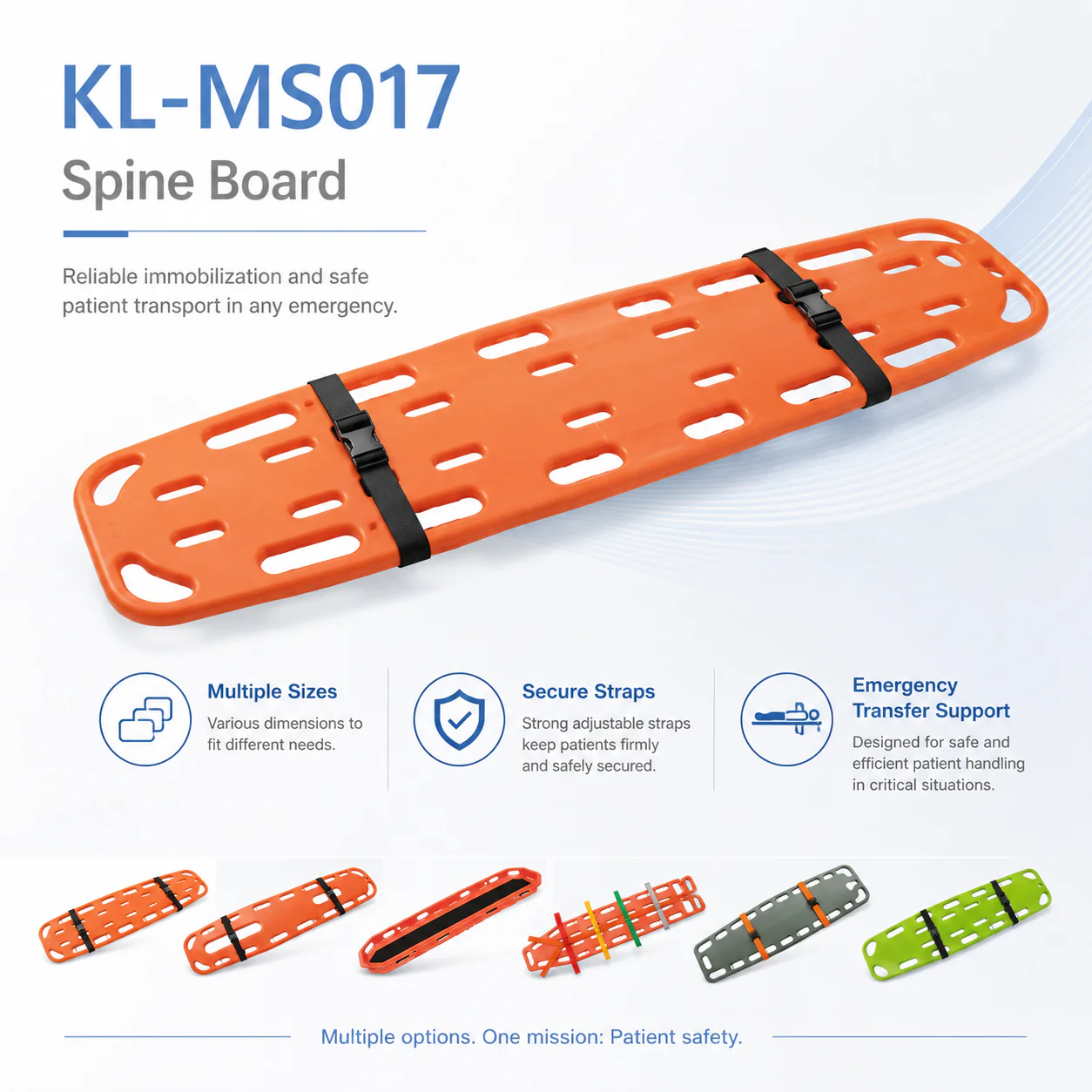 KL-MS017 KL-MS017 Spine Board | Multi-Size Emergency Backboard