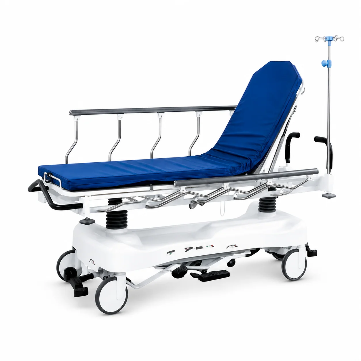 KL-PT005 KL-PT005 Patient Transportation Trolley | Extra-Long IV Pole Transfer Trolley