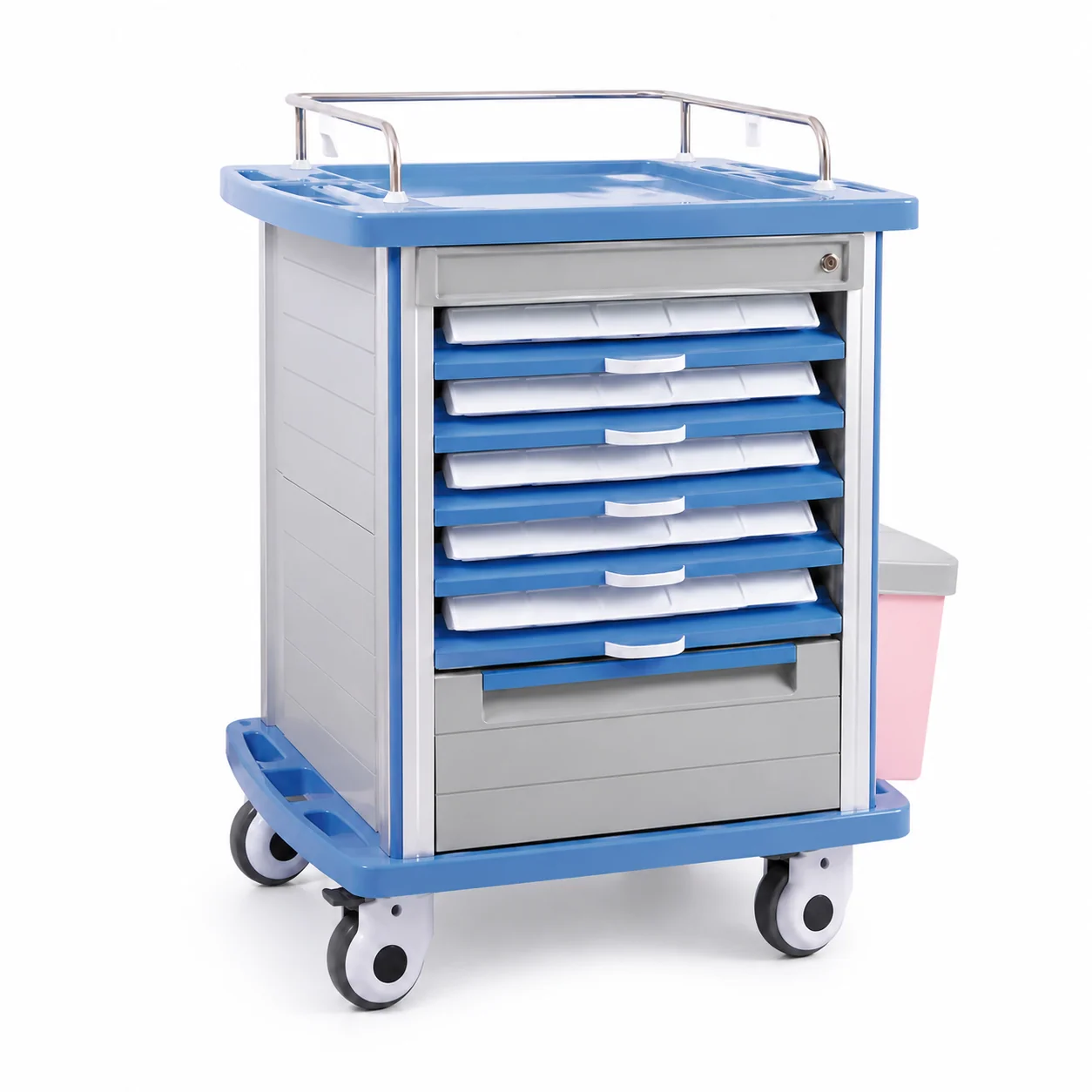 KL-TC006 KL-TC006 Medicine Trolley | 8-Drawer ABS Medication Cart