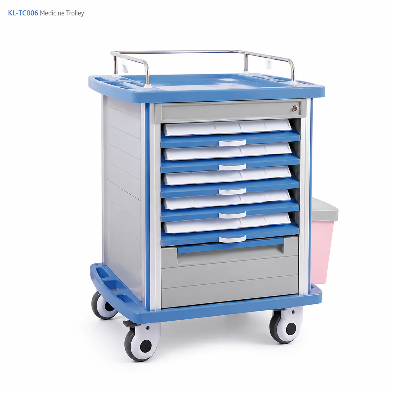 KL-TC006 KL-TC006 Medicine Trolley | 8-Drawer ABS Medication Cart