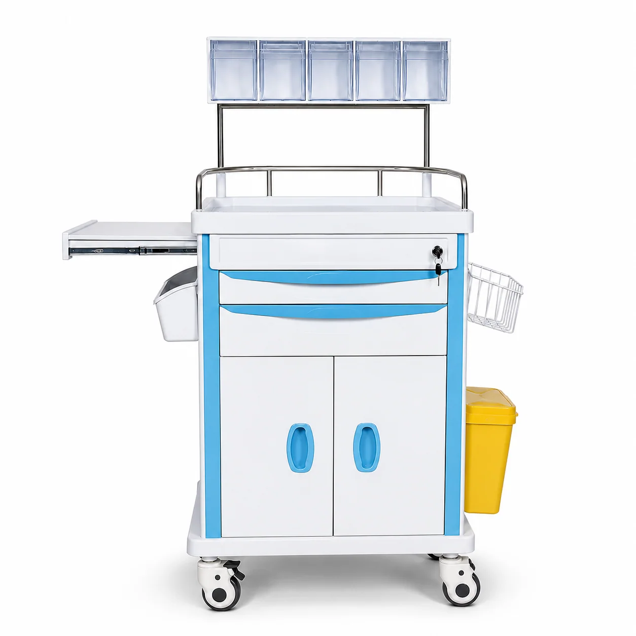 KL-TC009 KL-TC009 Anesthesia Trolley | Cabinet Base with Top Bins & Lockable Drawers