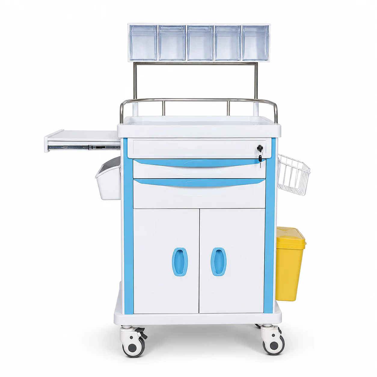 KL-TC009 KL-TC009 Anesthesia Trolley | Cabinet Base with Top Bins & Lockable Drawers