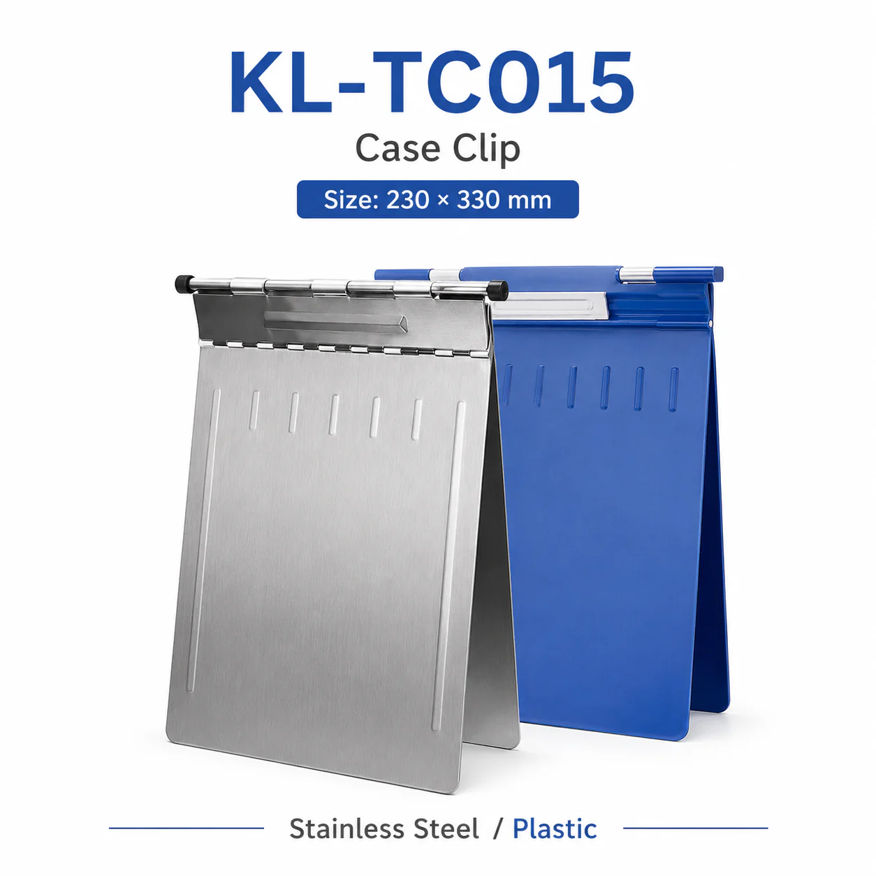 KL-TC015 KL-TC015 Case Clip | Medical Record Clipboard in Stainless Steel or Plastic
