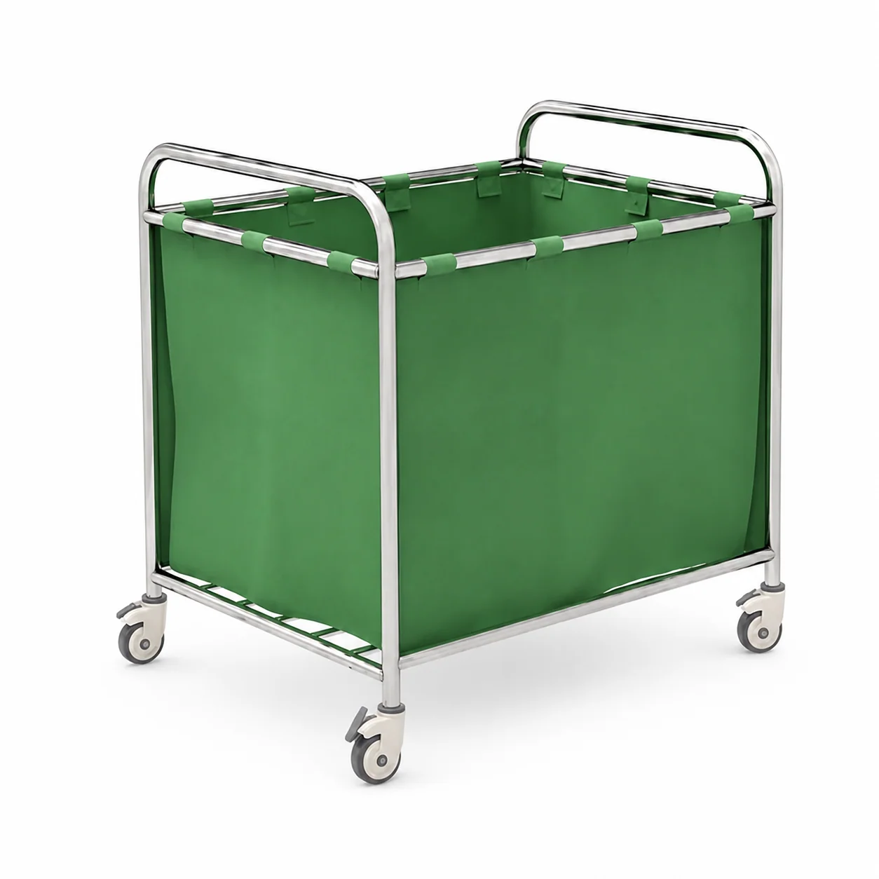 KL-TC032 KL-TC032 Laundry Trolley | Stainless Steel Frame with Green Fabric Bag