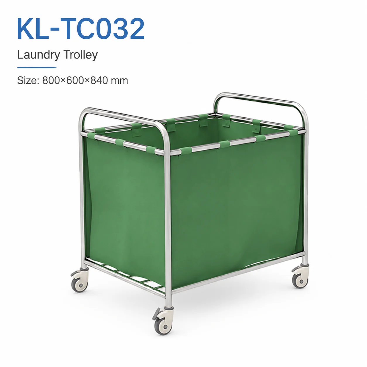 KL-TC032 KL-TC032 Laundry Trolley | Stainless Steel Frame with Green Fabric Bag