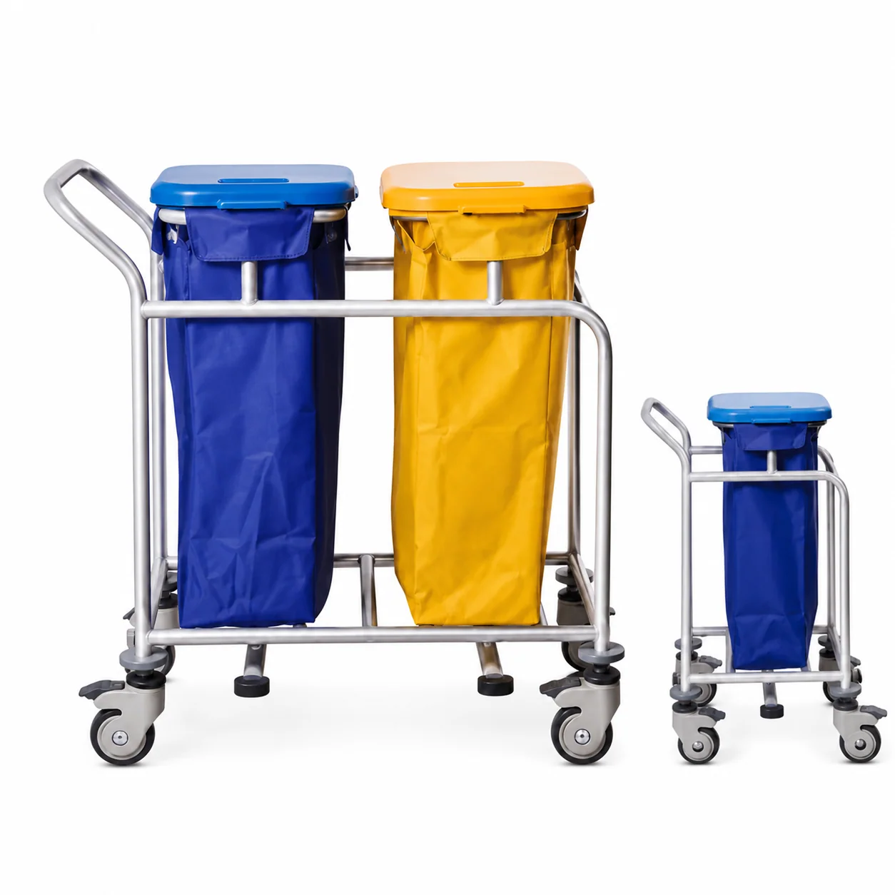 KL-TC035 KL-TC035 Laundry Trolley | Two-Size Dual-Bag Linen Cart for Hospitals