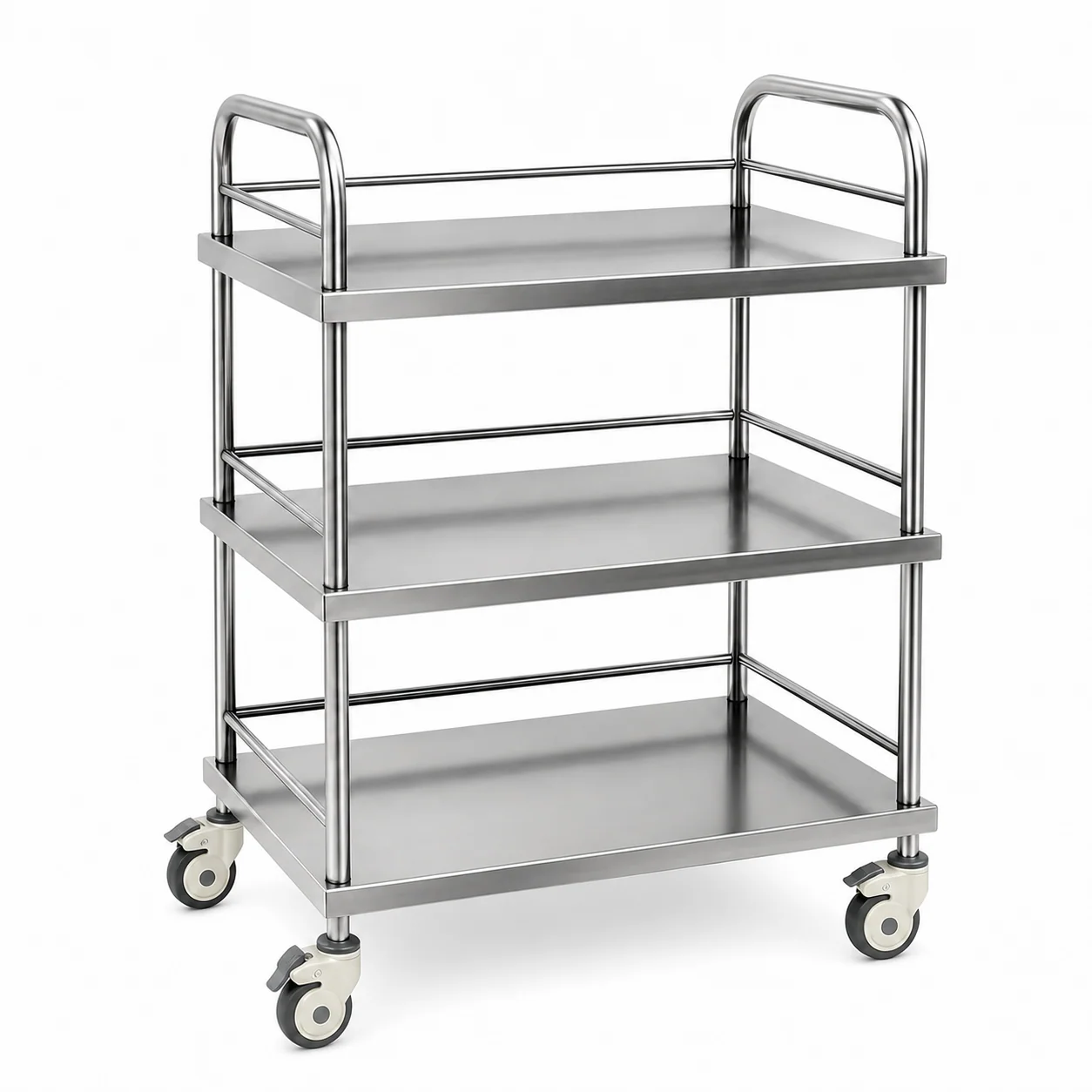 KL-TC037 KL-TC037 Instrument Trolley | Stainless Steel 3-Tier Medical Utility Cart