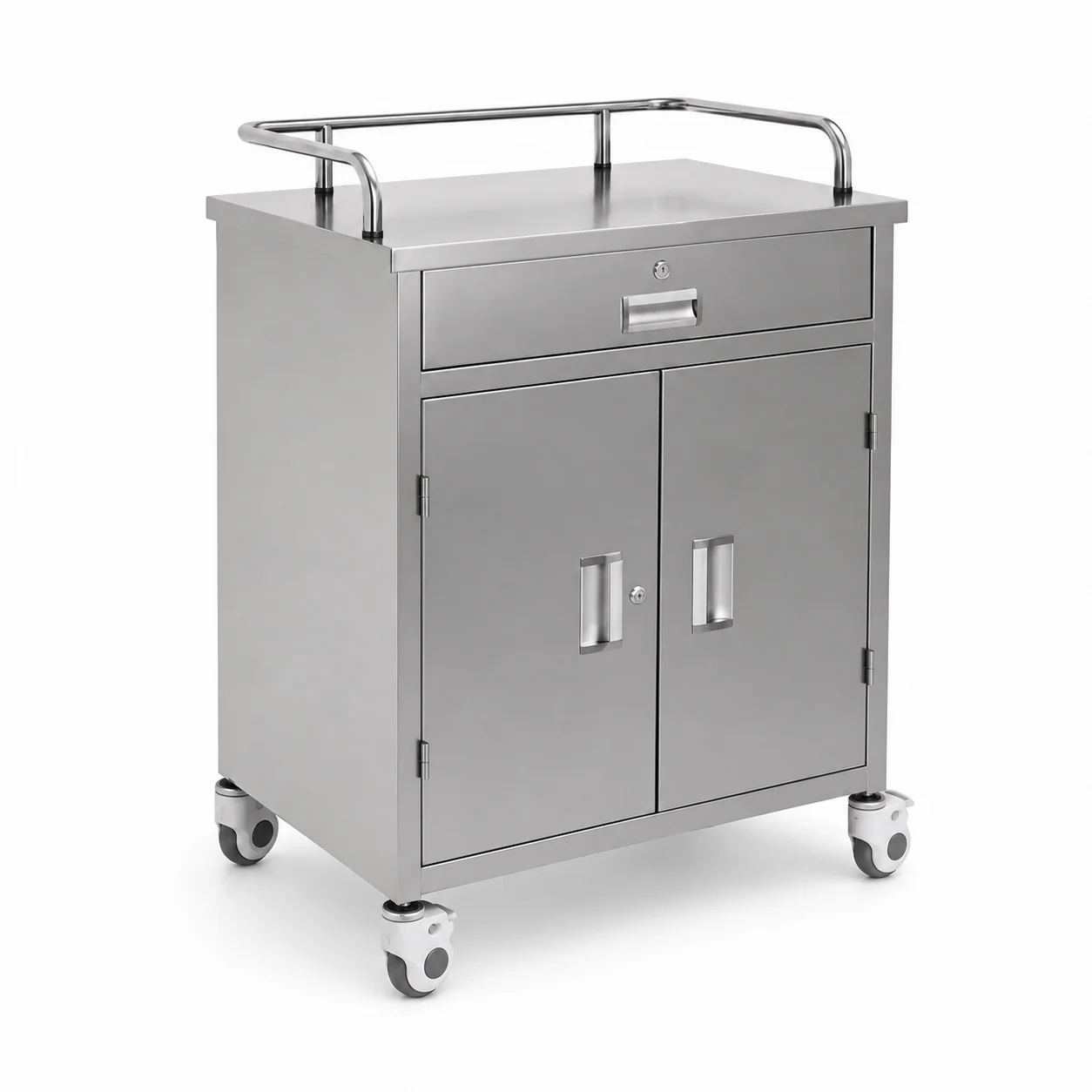 KL-TC044 KL-TC044 Anesthesia Trolley | Stainless Steel Drawer + Cabinet Cart