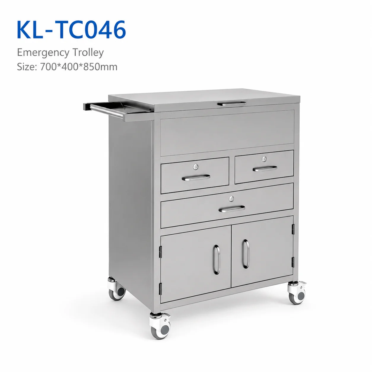 KL-TC046 KL-TC046 Emergency Trolley | Multi-Drawer Cabinet Cart with Side Handle