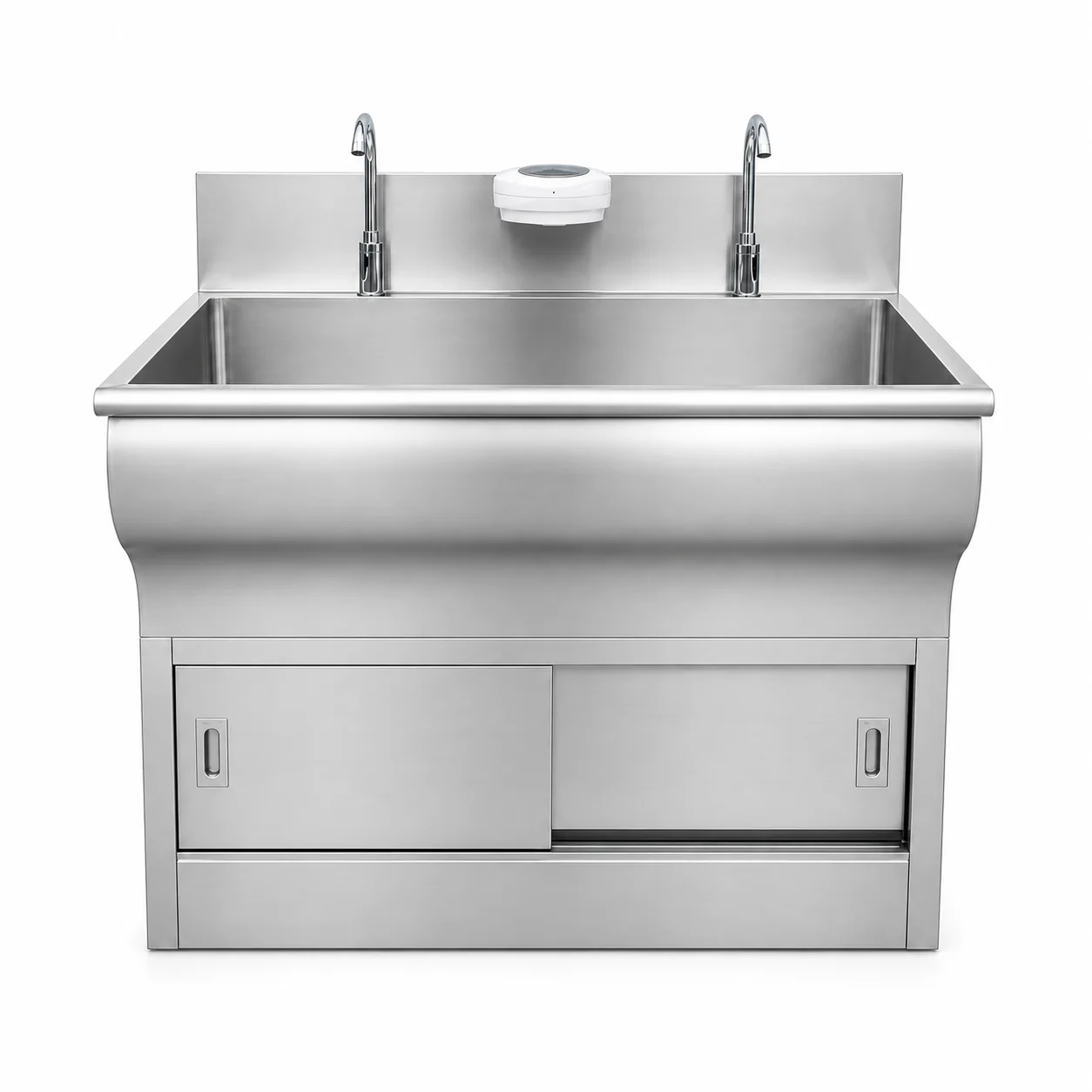 KL-TC060 KL-TC060 Stainless Steel Washing Sink | Surgical Scrub Sink with Dual Faucets and Cabinet