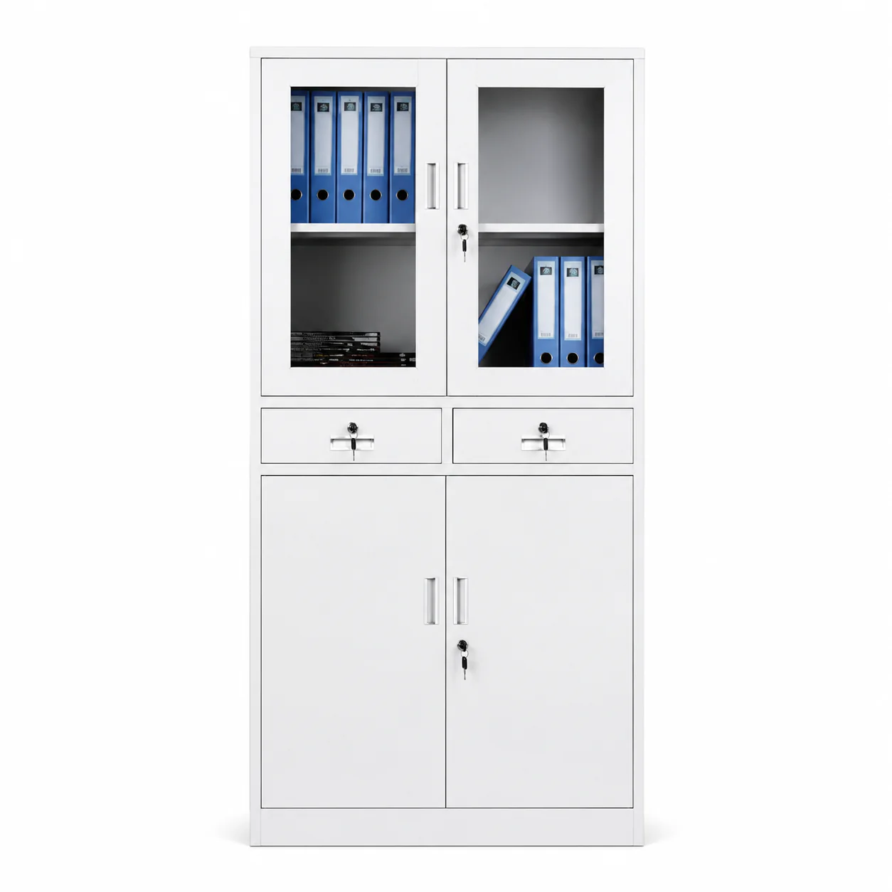 KL-TC061 KL-TC061 Steel Storage Cabinet | Glass-Door + Drawer + Lower Cabinet