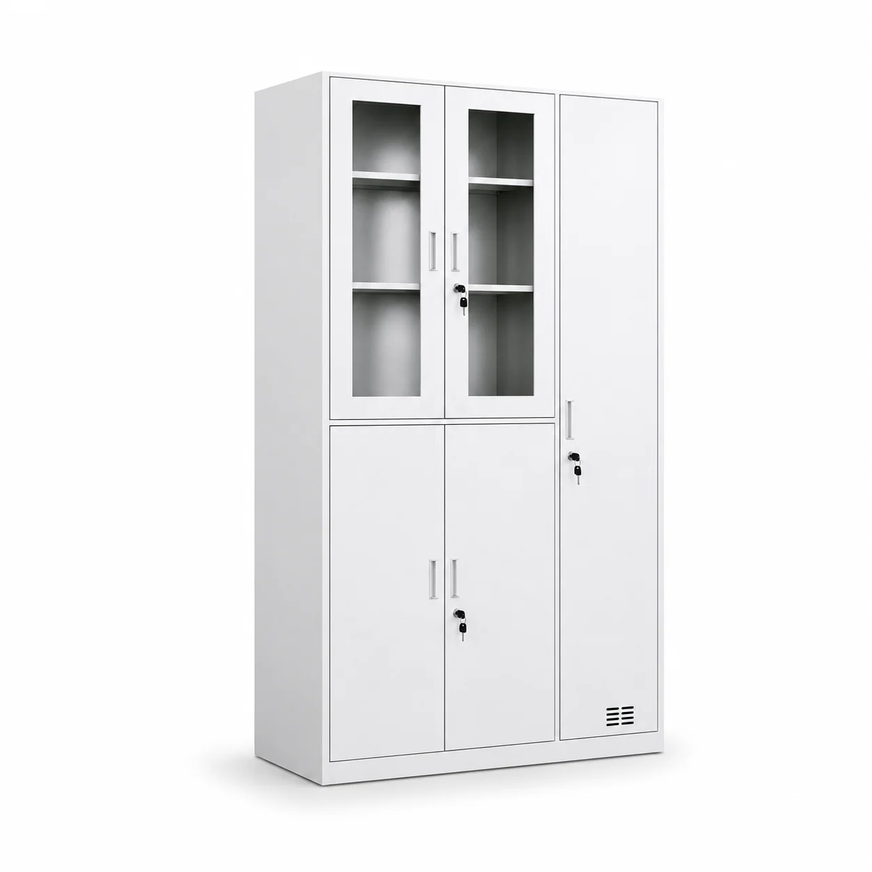 KL-TC069 KL-TC069 Steel Cabinet | Glass + Solid Doors, 4-Door Multi-Compartment