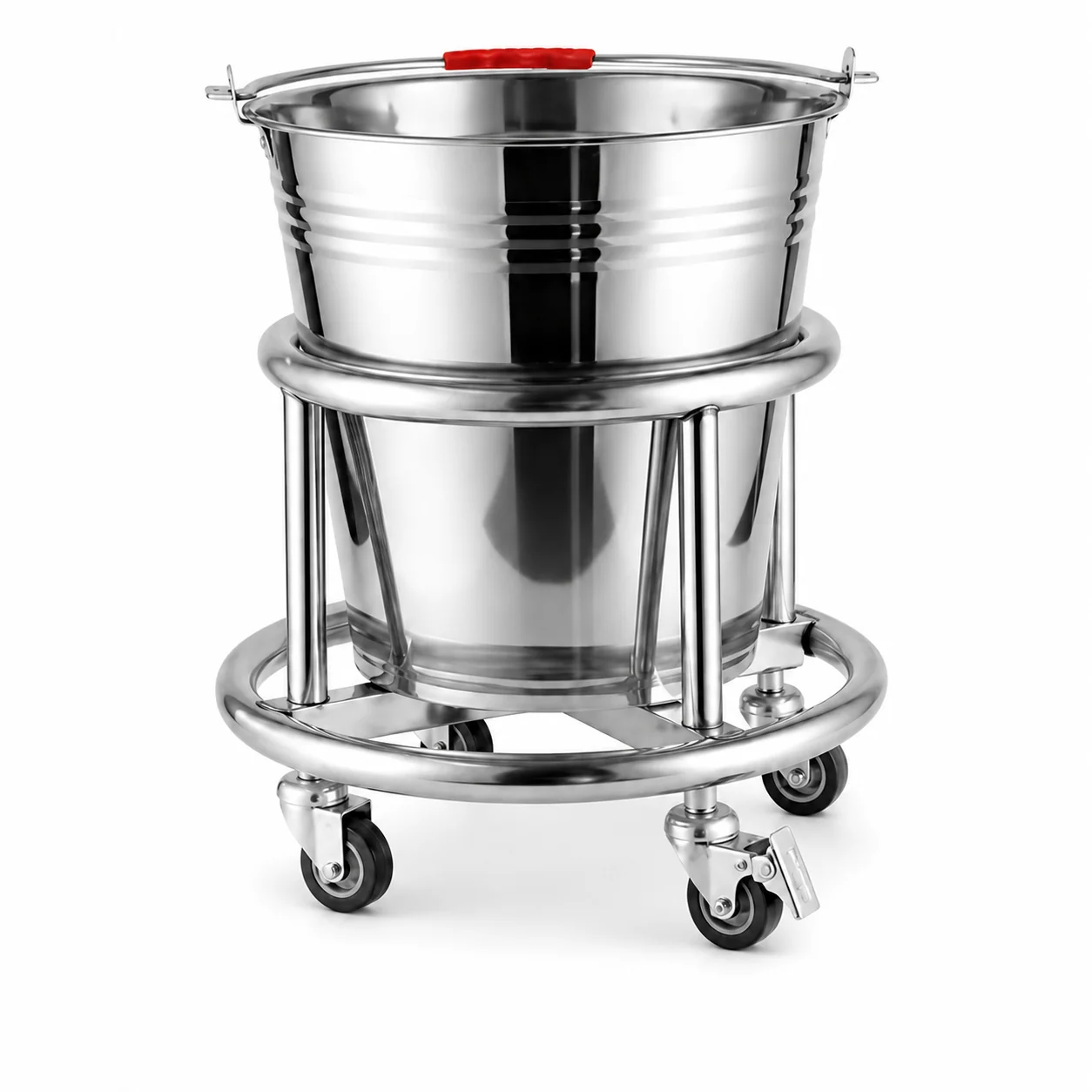 KL-TC073 KL-TC073 Kick Bucket | Stainless Steel, Rolling Casters | 335 × 480 mm