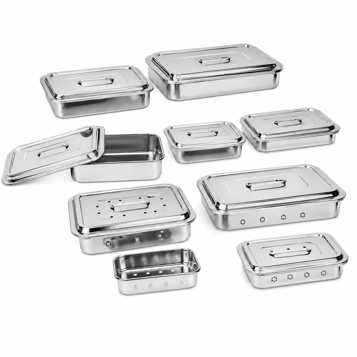 KL-TC076 KL-TC076 Stainless Steel Sterilization Tray | Perforated & Solid Options