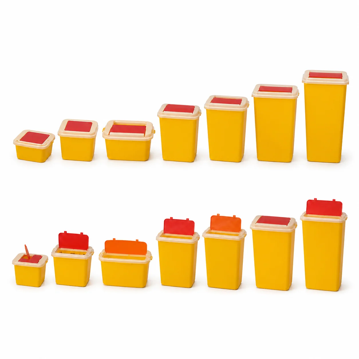 KL-TC086 KL-TC086 Square Sharps Container | Push Lid & Clamshell Type 3 L–25 L