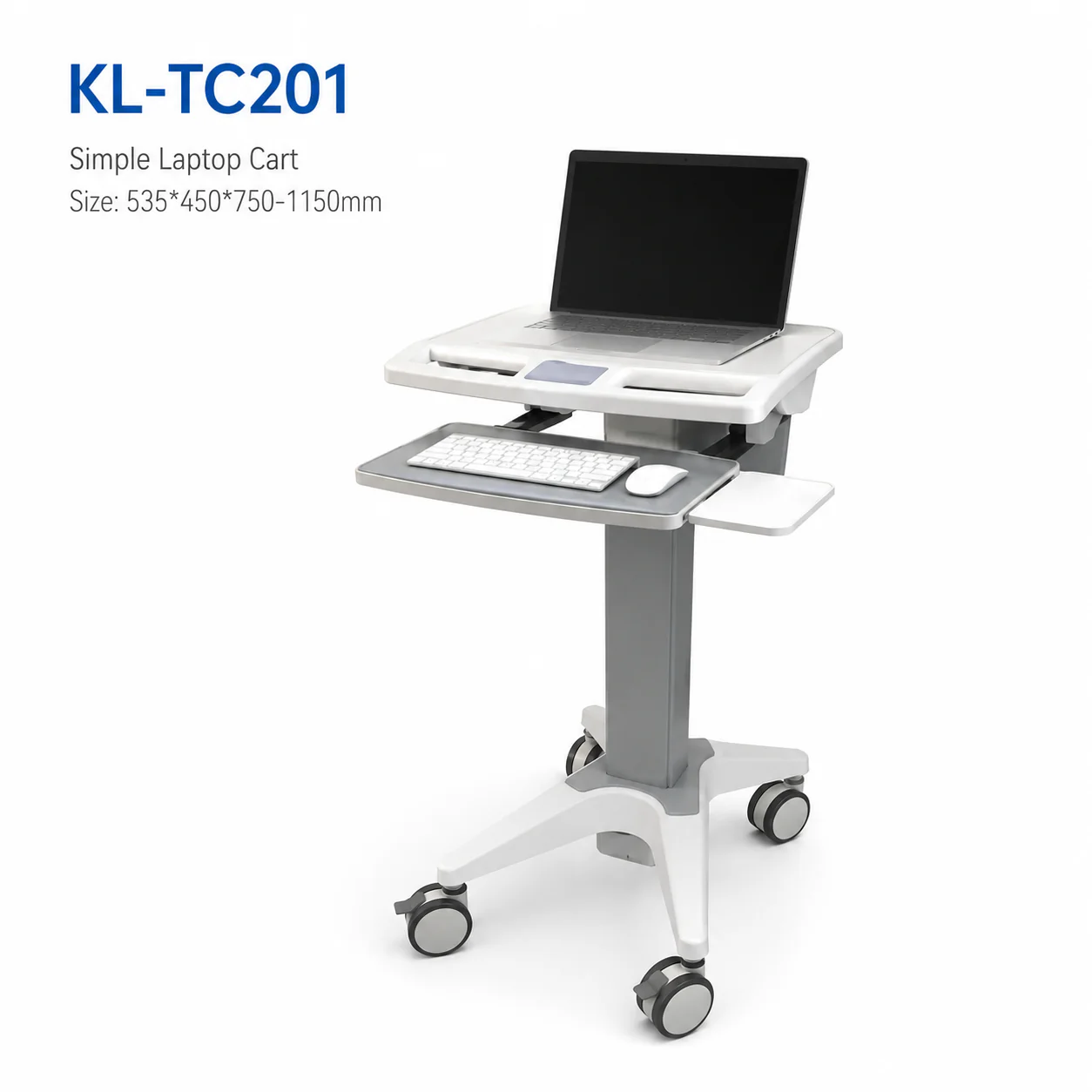KL-TC201 KL-TC201 Simple Laptop Cart | Mobile Medical Workstation 535×450×750–1150 mm