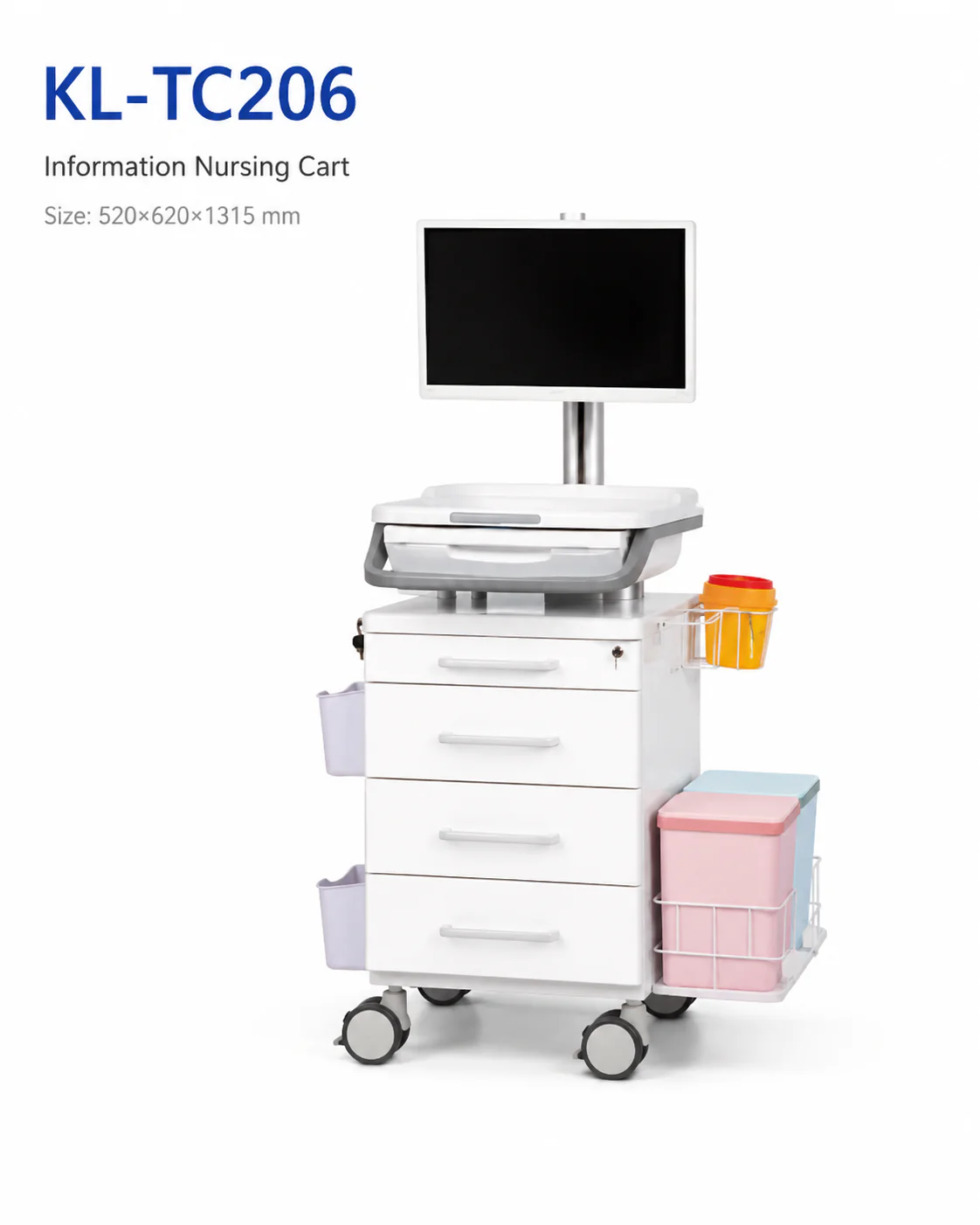 KL-TC206 KL-TC206 Information Nursing Cart | Digital Nursing Workstation 520×620×1315 mm