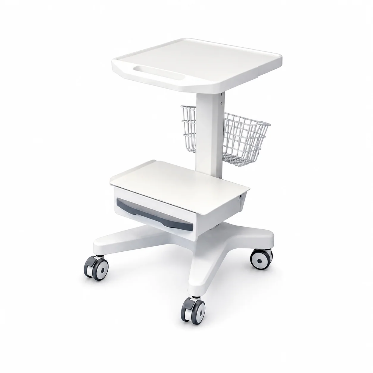 KL-TC209 KL-TC209 Ultrasonic Cart | Mobile Ultrasound Equipment Stand with Drawer & Basket