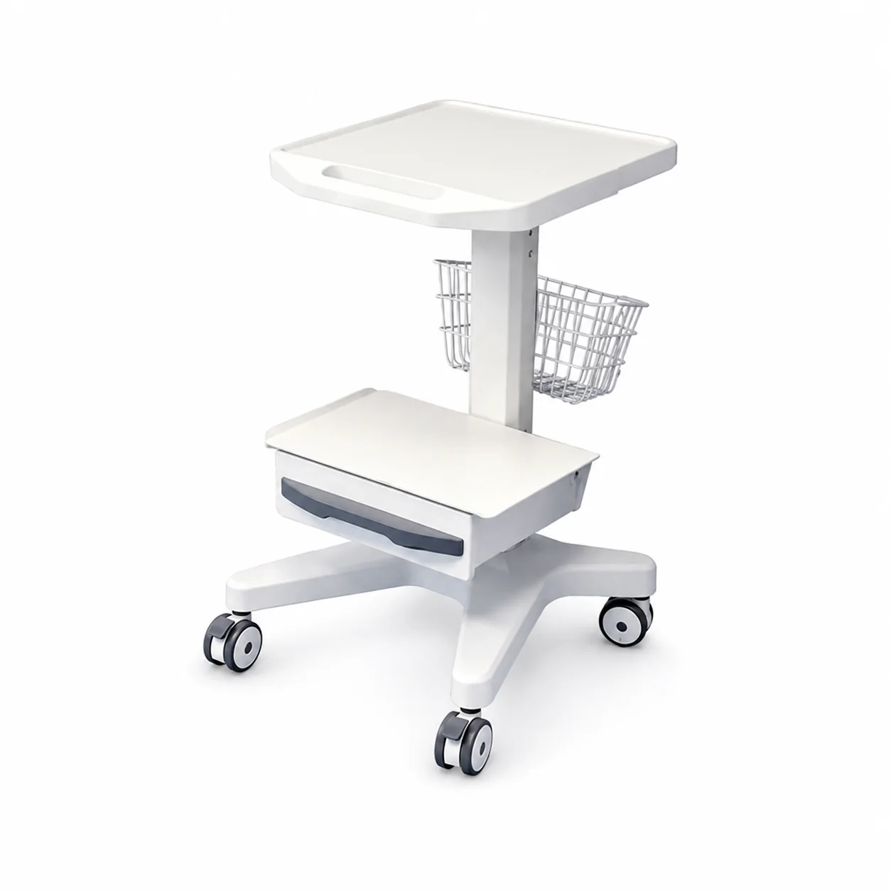 KL-TC209 KL-TC209 Ultrasonic Cart | Mobile Ultrasound Equipment Stand with Drawer & Basket