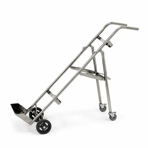 Keling KL-TC057 stainless steel oxygen bottle trolley with cylinder cradle and support brackets