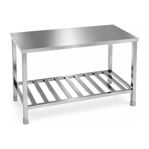 Keling KL-TC058 professional stainless steel work table with flat top and slatted lower shelf