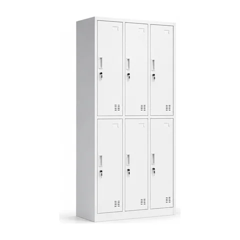 Keling KL-TC065 steel locker cabinet with six independent lockable compartments