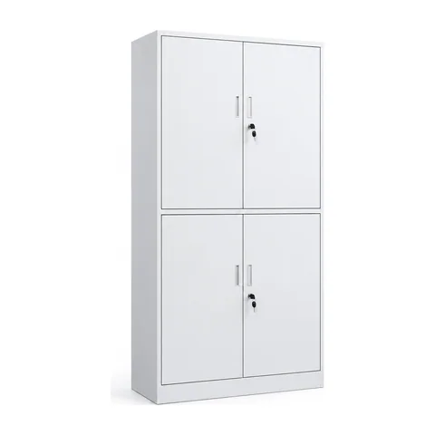 Keling KL-TC066 lockable steel storage cabinet with four solid doors in two sections