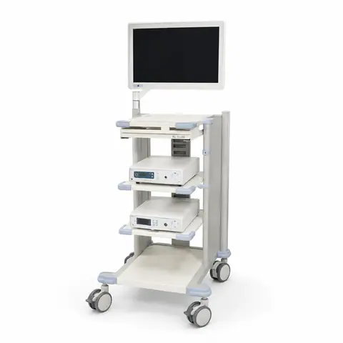 Keling KL-TC205 endoscopic equipment tower with multi-layer shelves, monitor arm and medical casters