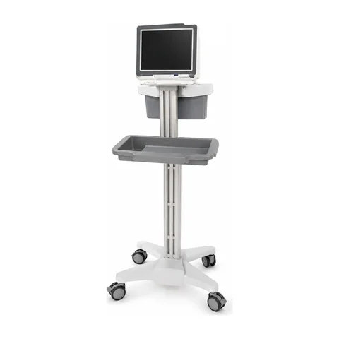 Keling KL-TC208 patient monitor cart with integrated basket and tray in hospital ward