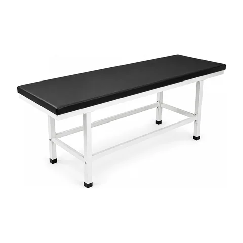 Keling KL-BC123 fixed-height clinical examination table with dark padded surface and white steel frame