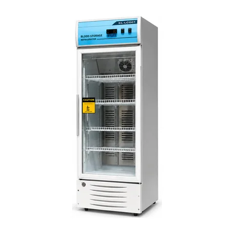 Keling KL-LC001 blood storage refrigerator upright glass-door cabinet front view