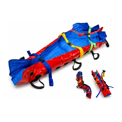 Keling KL-MS019 vacuum stretcher inflated with color-coded straps and carry handles
