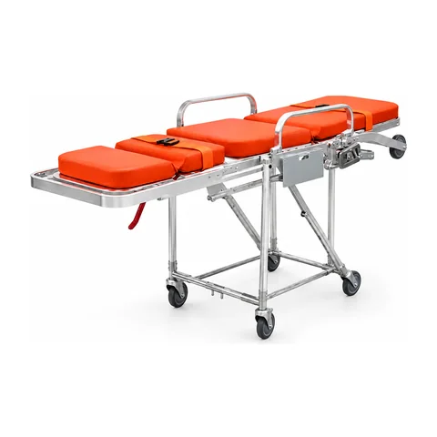 Keling KL-MS022 ambulance stretcher orange cushion with foldable aluminum frame