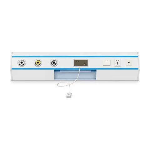 KL-CA012 aluminum alloy bed head unit installed above hospital bed headboard