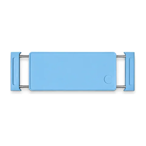 Keling KL-CZ304 blue ABS hospital bed dining tray with adjustable width and bar frame